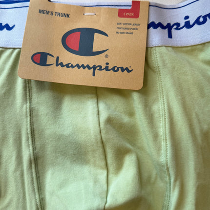 Champion Men's Athletic Soft Cotton Trunk 3 Pack - Soft Focus/Mid Field/ Black