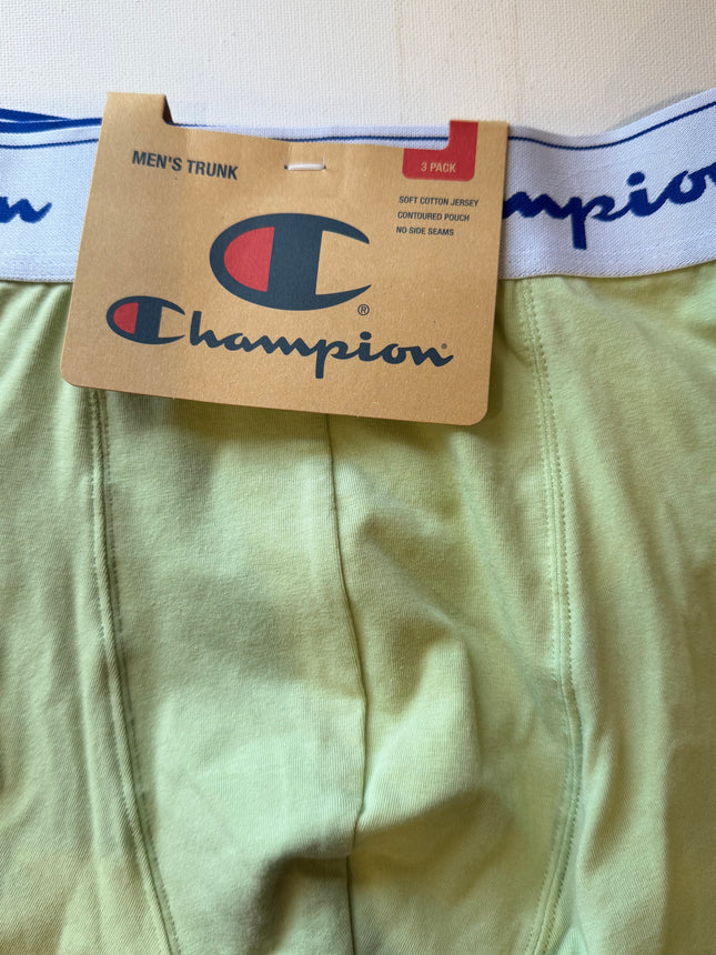 Champion Men's Athletic Soft Cotton Trunk 3 Pack - Soft Focus/Mid Field/ Black