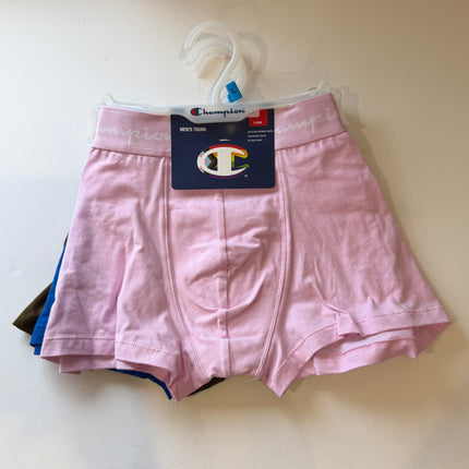 Champion Men's Athletic Soft Cotton Trunk 3 Pack - Pink/Blue Believer/ Dance Monkey