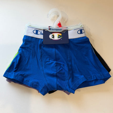 Champion Men's Soft Cotton Trunk 5 Pack - Black/Blue Believer/ Light Blue/ Purple/ Green