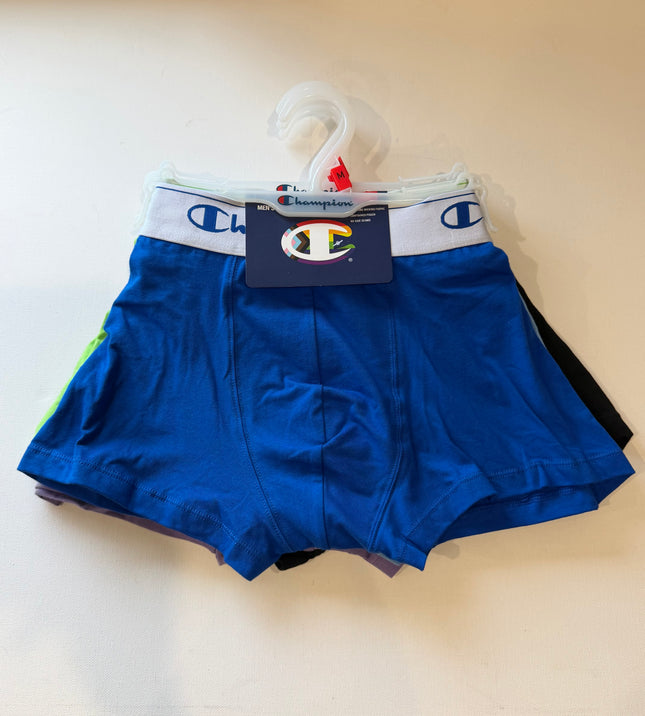 Champion Men's Soft Cotton Trunk 5 Pack - Black/Blue Believer/ Light Blue/ Purple/ Green