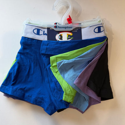 Champion Men's Soft Cotton Trunk 5 Pack - Black/Blue Believer/ Light Blue/ Purple/ Green