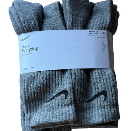Nike Unisex Everyday Plus Cushioned Socks 6-Pack – Grey/Black