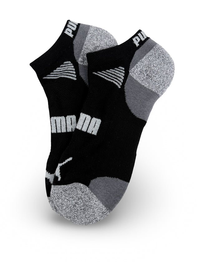 Puma Mens Cool Cell No Show Socks 8 Pack - Black/Dark Grey