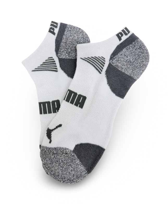Puma Mens Cool Cell No Show Socks 8 Pack - White/Grey