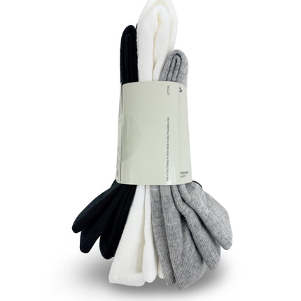 Adidas Unisex Cushioned Crew Socks 3 Pack - Black/Grey/White - Black Logo