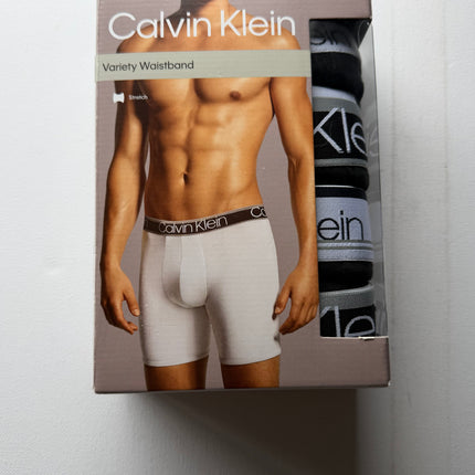 Calvin Klein Men's Cotton Stretch Variety Waistband Boxer Briefs 4 pack - Black
