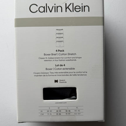 Calvin Klein Men's Cotton Stretch Variety Waistband Boxer Briefs 4 pack - Black