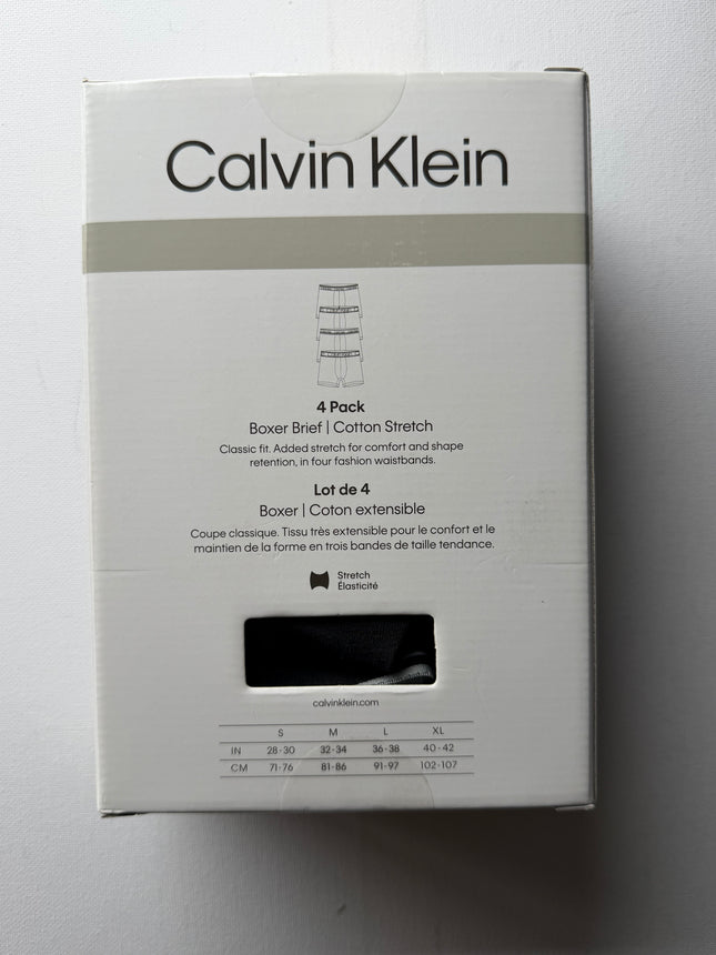 Calvin Klein Men's Cotton Stretch Variety Waistband Boxer Briefs 4 pack - Black