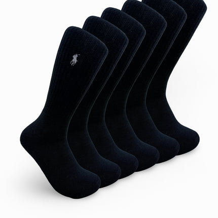 Polo Ralph Lauren Men's Rib Crew Socks 6-Pack - Black