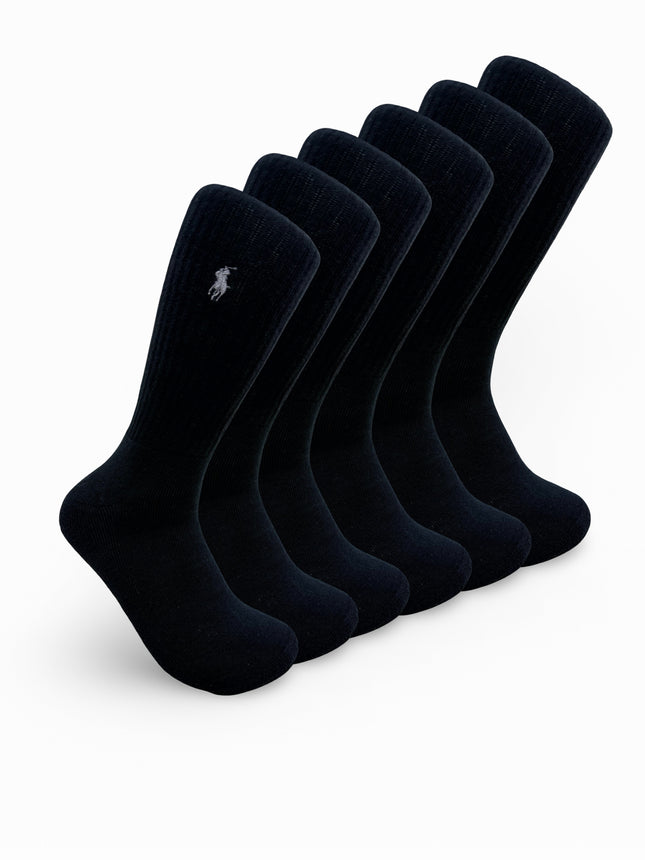 Polo Ralph Lauren Men's Rib Crew Socks 6-Pack - Black