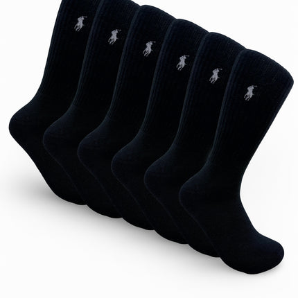 Polo Ralph Lauren Men's Rib Crew Socks 6-Pack - Black