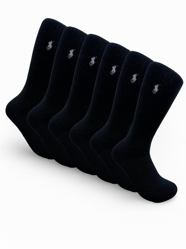 Polo Ralph Lauren Men's Rib Crew Socks 6-Pack - Black