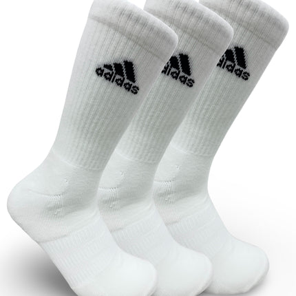 Adidas Unisex Cushioned Crew Socks 3 Pack - White/Black