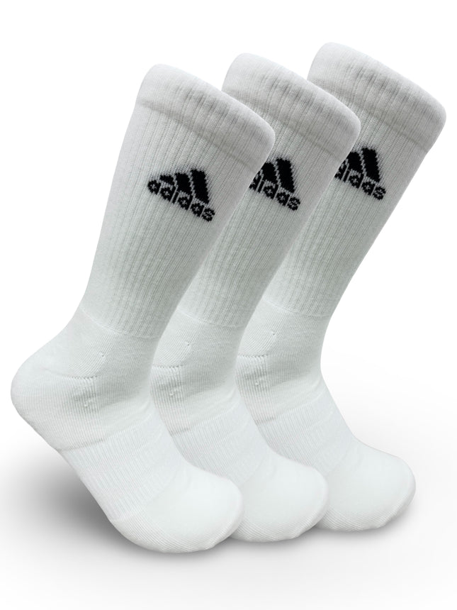 Adidas Unisex Cushioned Crew Socks 3 Pack - White/Black