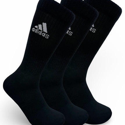 Adidas Unisex Cushioned Crew Socks 3 Pack - Black/White