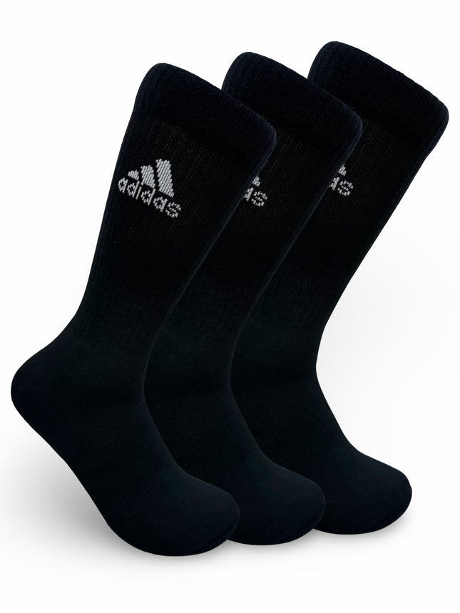 Adidas Unisex Cushioned Crew Socks 3 Pack - Black/White
