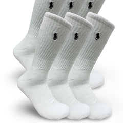 Polo Ralph Lauren Men's Rib Crew Socks 6-Pack - White