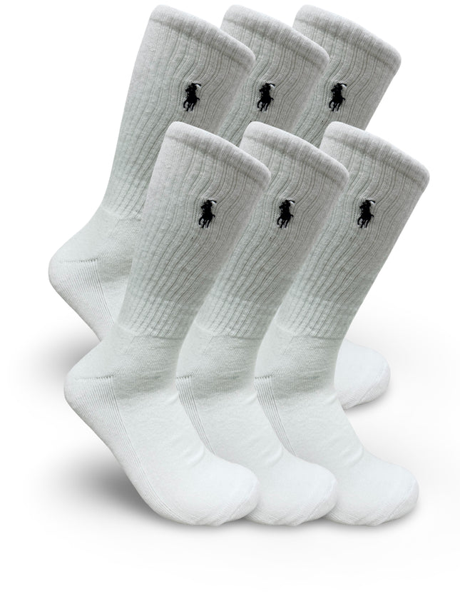 Polo Ralph Lauren Men's Rib Crew Socks 6-Pack - White