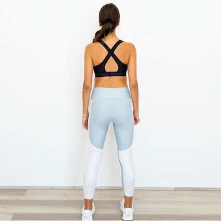Under Armour Women's Heatgear Mid Rise Ankle Leg Tights - Blue/White