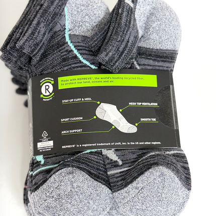 Puma Womens Repreve Low Cut 12 Pack Socks - Black/Grey