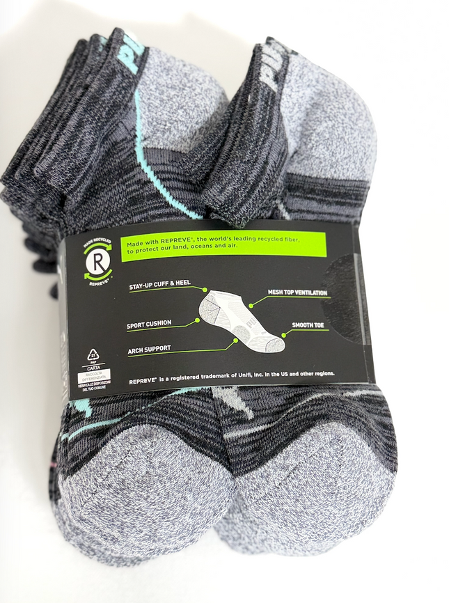 Puma Womens Repreve Low Cut 12 Pack Socks - Black/Grey