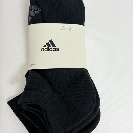 Adidas Unisex Cushioned Low Socks 3 Pack - Black/Grey