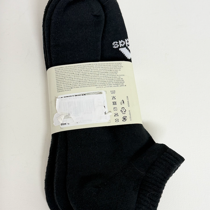 Adidas Unisex Cushioned Low Socks 3 Pack - Black/White