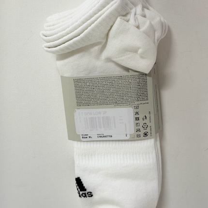 Adidas Unisex Light Low Socks 3 Pack - White/Black