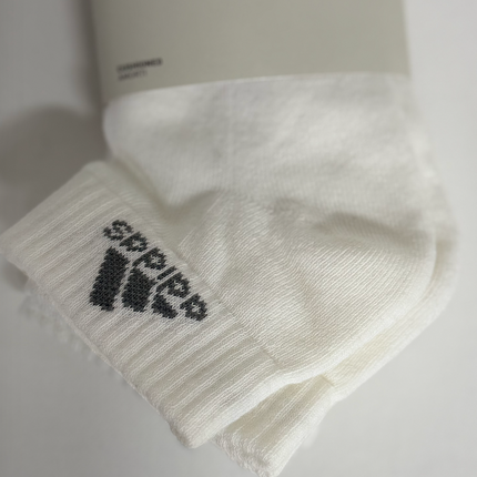 Adidas Unisex Cushioned Ankle Socks 3 Pack - White/Grey