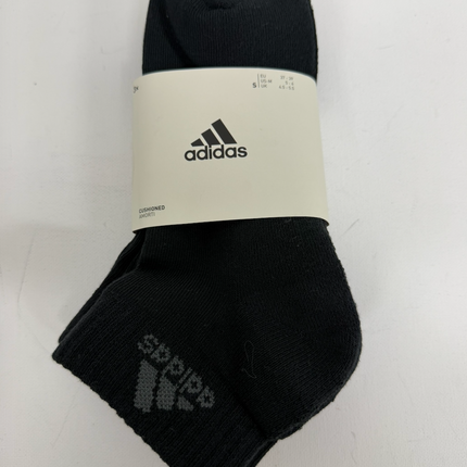 Adidas Unisex Cushioned Ankle Socks 3 Pack - Black/Grey