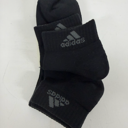 Adidas Unisex Cushioned Ankle Socks 3 Pack - Black/Grey