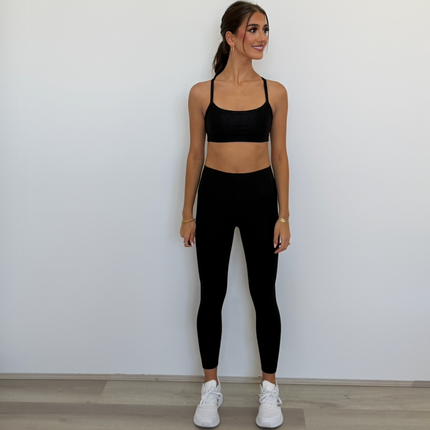 Beyond Yoga Snake Jacquard High Waisted 7/8 Yoga Leggings – Black