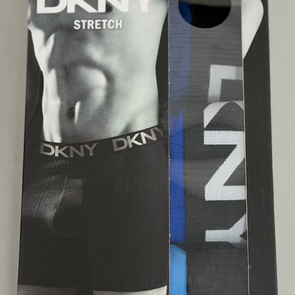 DKNY Men's Cotton Stretch Boxer Briefs 3 pack - Peacoat/ Cobalt/ Blue