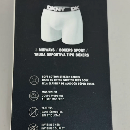 DKNY Men's Cotton Stretch Boxer Briefs 3 pack - Peacoat/ Cobalt/ Blue