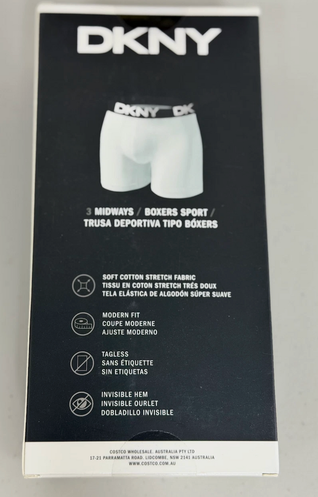 DKNY Men's Cotton Stretch Boxer Briefs 3 pack - Peacoat/ Cobalt/ Blue