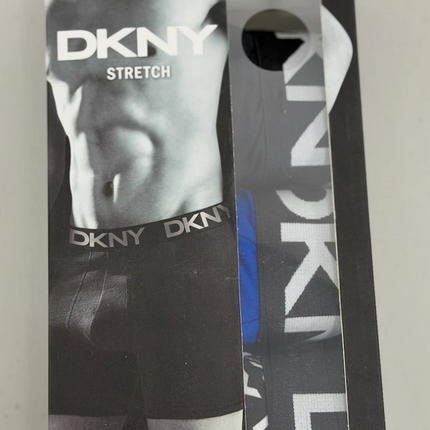 DKNY Men's Cotton Stretch Boxer Briefs 3 pack - Peacoat/ Cobalt/ Print