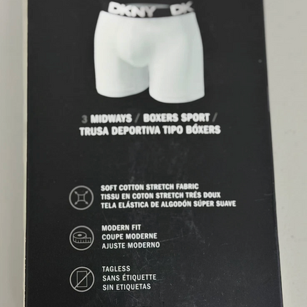 DKNY Men's Cotton Stretch Boxer Briefs 3 pack - Peacoat/ Cobalt/ Print