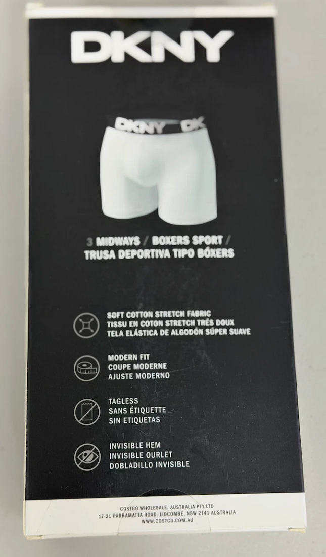 DKNY Men's Cotton Stretch Boxer Briefs 3 pack - Peacoat/ Cobalt/ Print