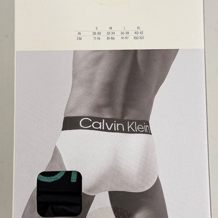 Calvin Klein Men’s Cotton Stretch Hip Brief 3 Pack – Black with Bold Logo Band