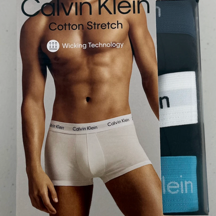 Calvin Klein Men's Cotton Stretch Trunks 3 Pack Underwear - Black/ Multi
