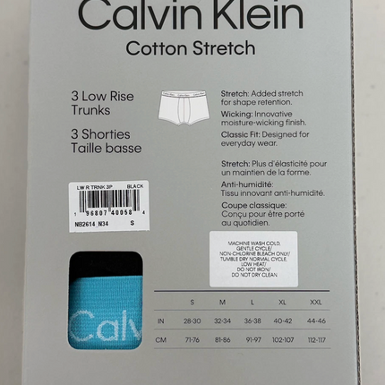 Calvin Klein Men's Cotton Stretch Trunks 3 Pack Underwear - Black/ Multi