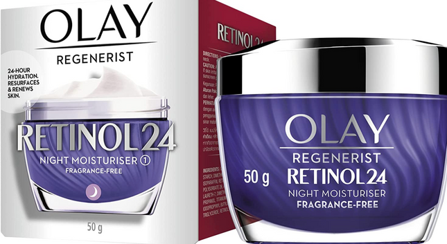 Olay Regenerist Retinol24 Fragrance-Free Night Moisturiser 50g – 2 Pack