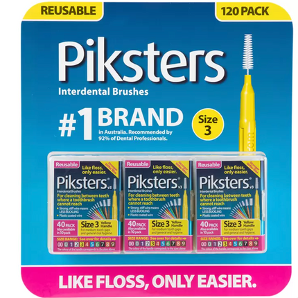 Piksters Interdental Brushes Size 3 – 120 Pack