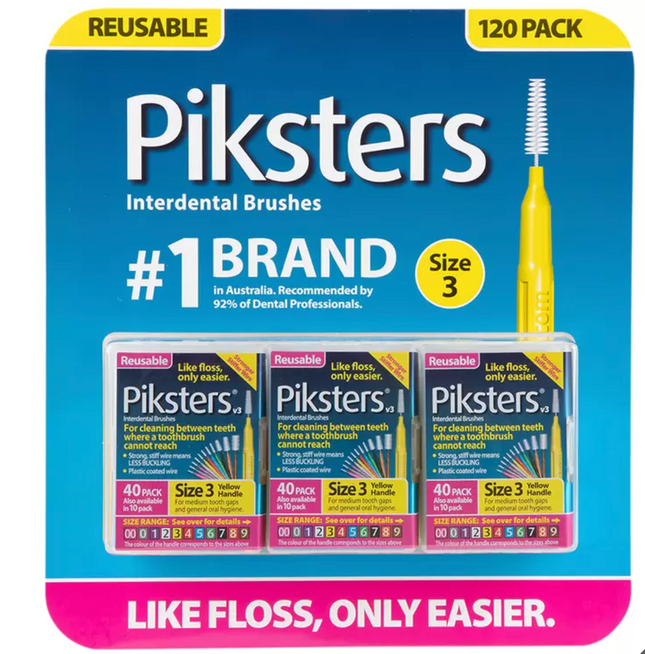 Piksters Interdental Brushes Size 3 – 120 Pack