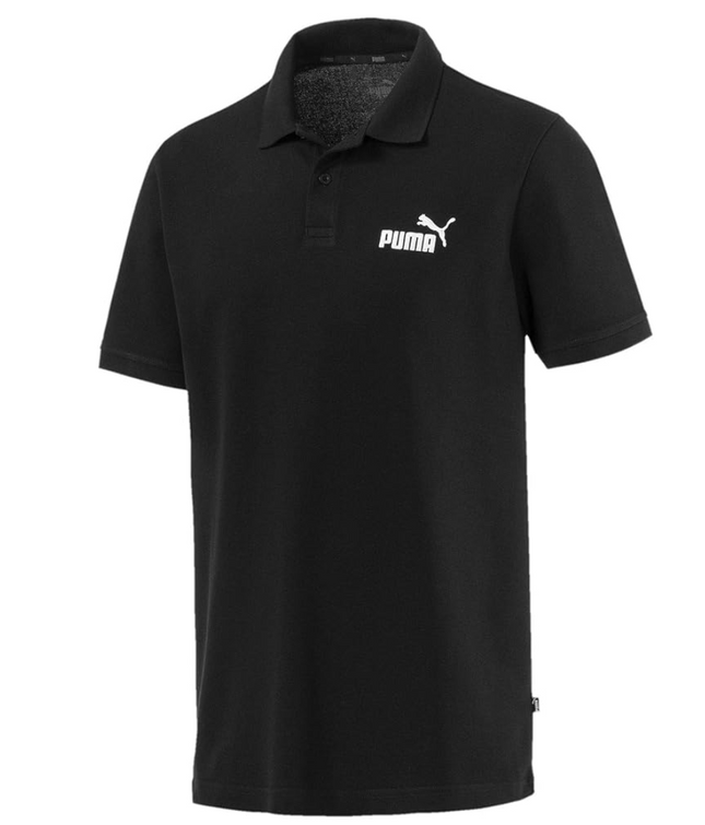 Puma Men's Essential Plque Polo T-Shirt – Black