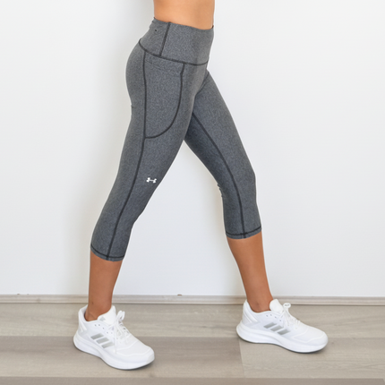 Under Armour Women's Heatgear Armour Hi Capri Tights - Charcoal Light Heather/White