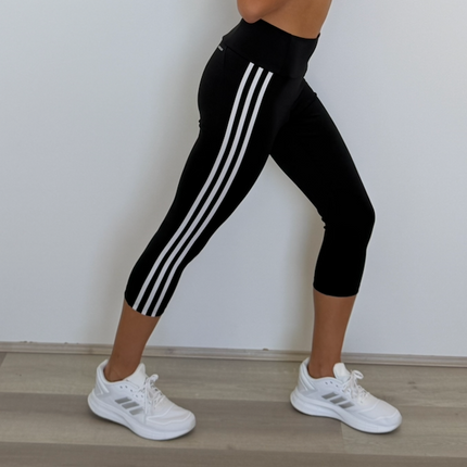 Adidas Women's 3 Stripe 3/4 Tights - Black/White