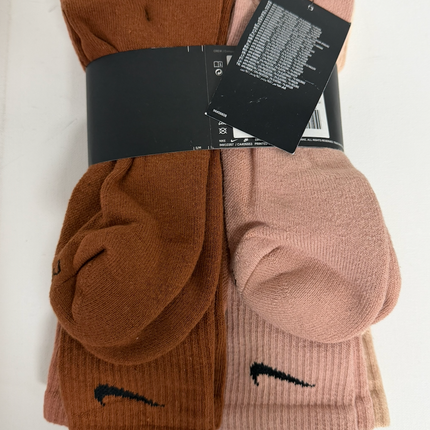 Nike Unisex 6 Pack Everyday Cushion Crew Socks - Pearl White Black/Bio Beige Black/Rose Whisper Black