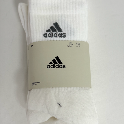 Adidas Unisex Cushioned Crew Sock 3-Pack - White/Grey